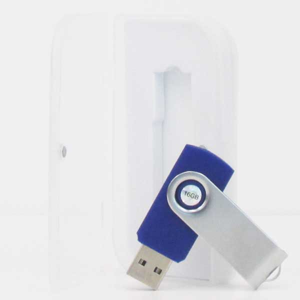 İsme Özel Plastik Metal Usb Flash Bellek | Mavi görsel